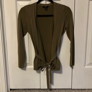 Alfani Petite Olive Knit Open Cardigan
